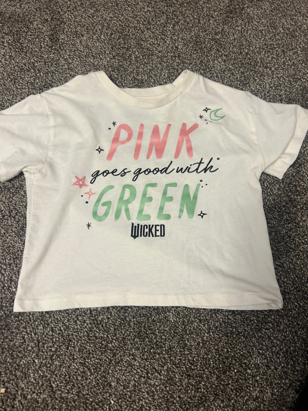 White Kids T-Shirt - "Pink Goes Good With Green" Graphic